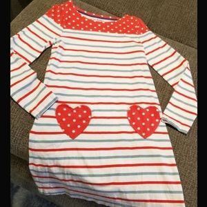 Mini Boden Striped Tunic Dress w/ heart pockets